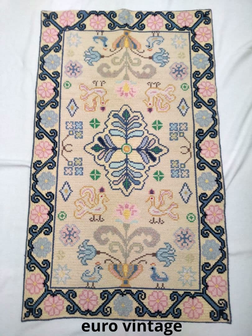 フランスアンティーク 刺繍 壁飾り ハンドステッチ タペストリー ポスター#3