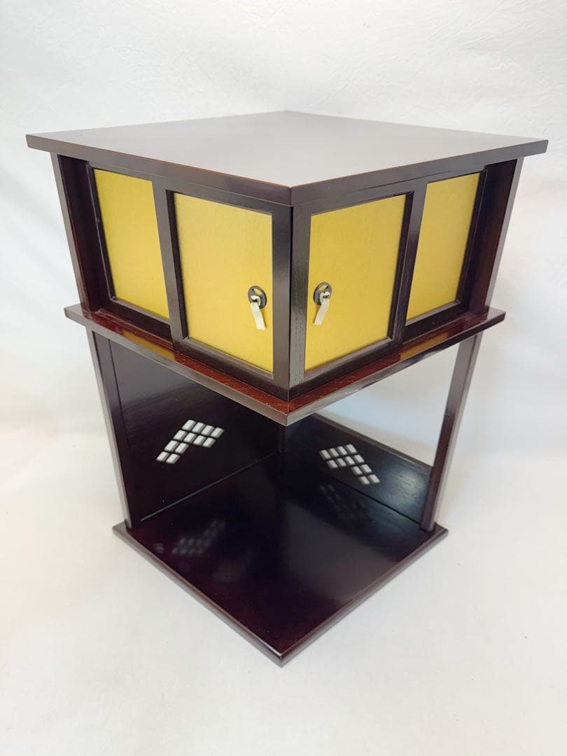 未使用 茶道具 淡々斎好み 徒然棚 溜塗 組立式 共箱