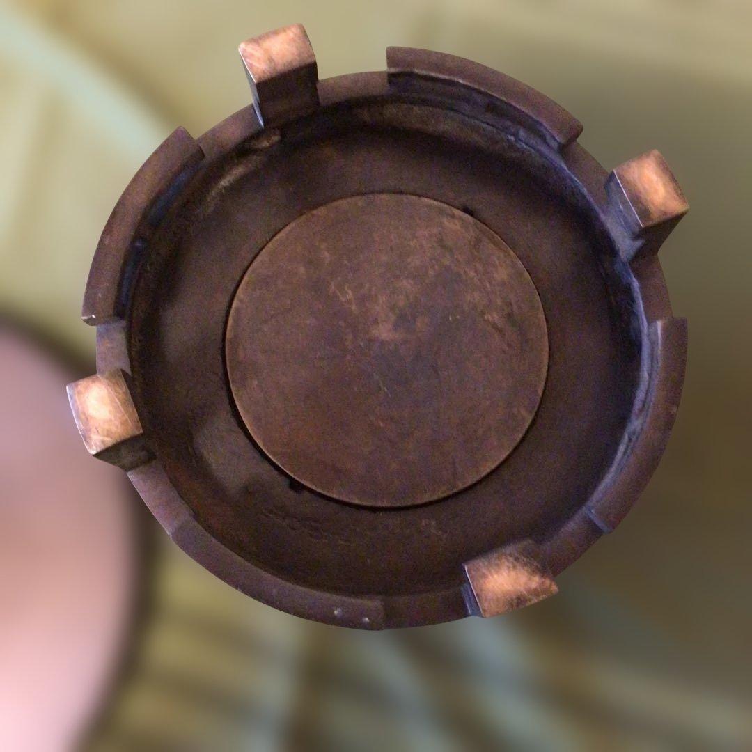 薄端　雷文様　アンティーク　四つ脚