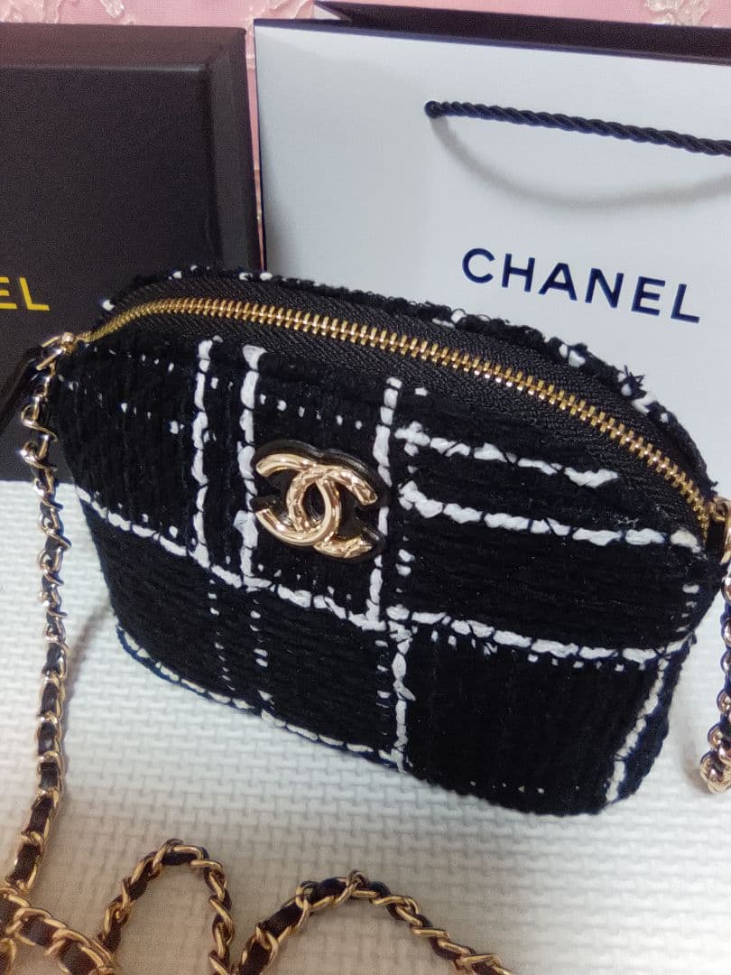 CHANEL ツイード チェック バッグノベルティ