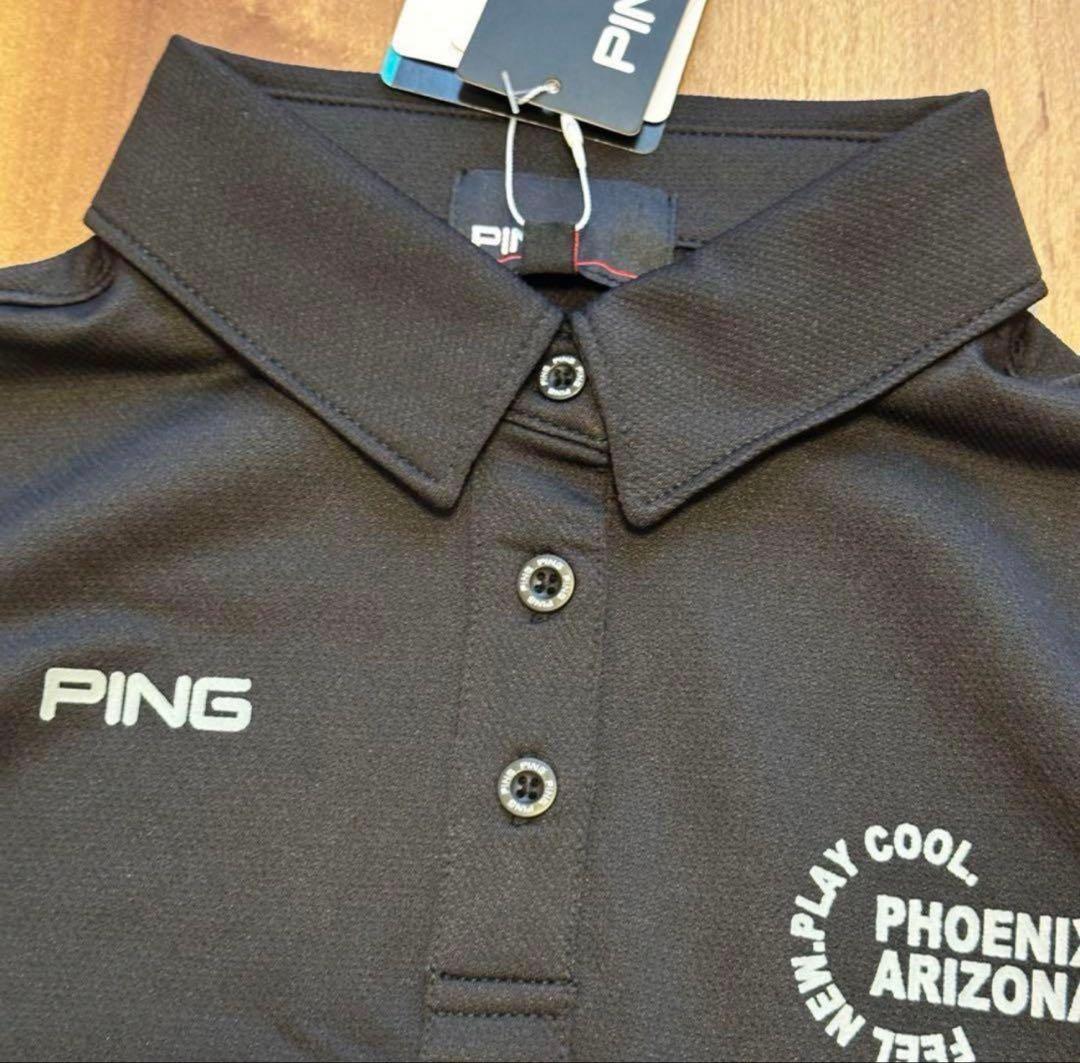 PING 長袖　ポロシャツ　スリットスカート　ストレッチ　総柄　春夏秋　長袖