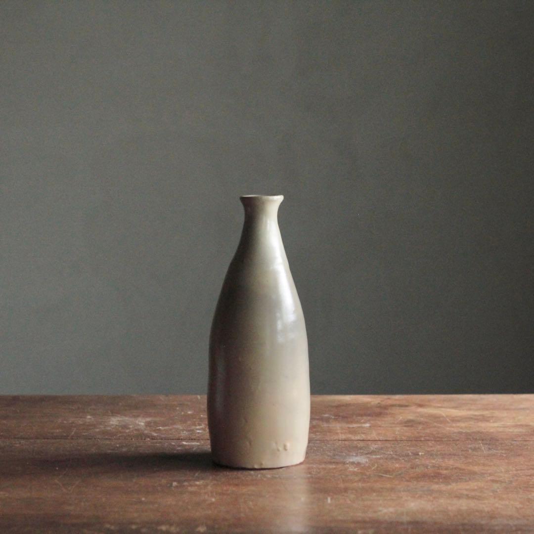 白丹波のような釉肌の瓶 古美術 古道具 花器 花入 アンティーク 徳利不可