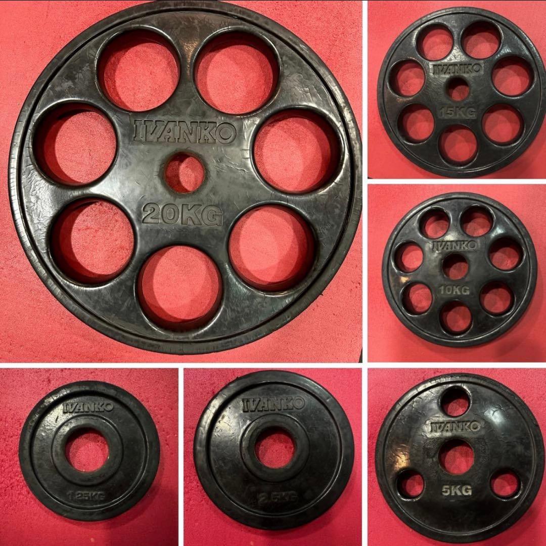 計107.5kg｜IVANKO オリンピックプレート 50mm 12枚 送料無料
