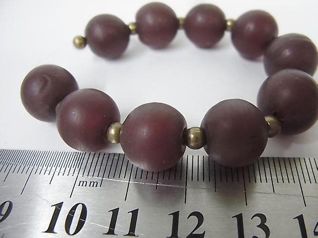 1400★B2102★ アンティーク　葡萄赤　ガラスビーズ　10P　とんぼ玉