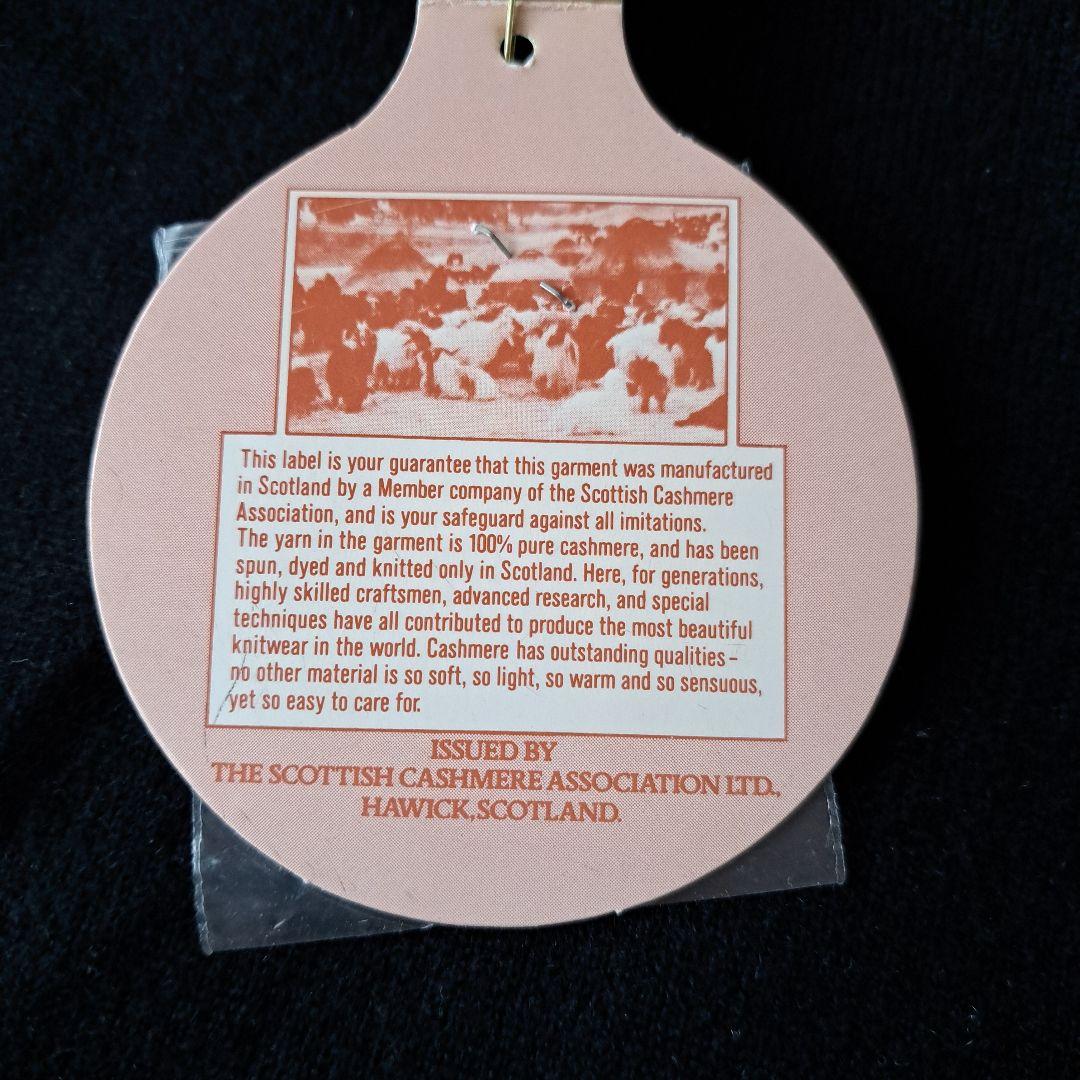 スコットネス グレー &黒カシミヤ100%リバーシブル クルーネック セーター