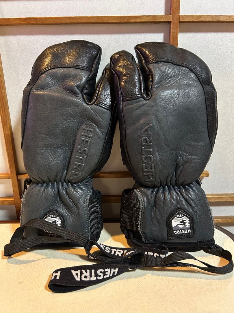HESTRA ヘストラ サイズ5 スリーフィンガー フルレザー グローブ