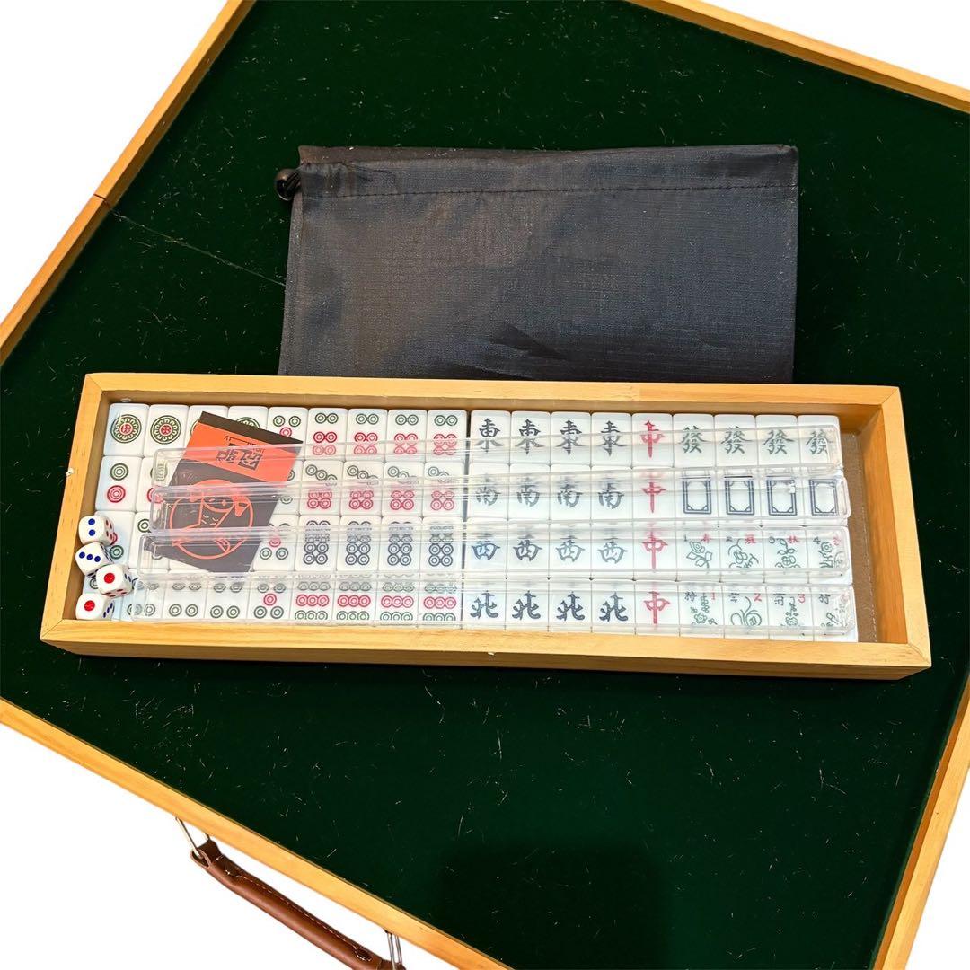限定価格❤️ 折りたたみ 麻雀セット 持ち運び 雀卓 麻雀牌 パーティ アウトドア