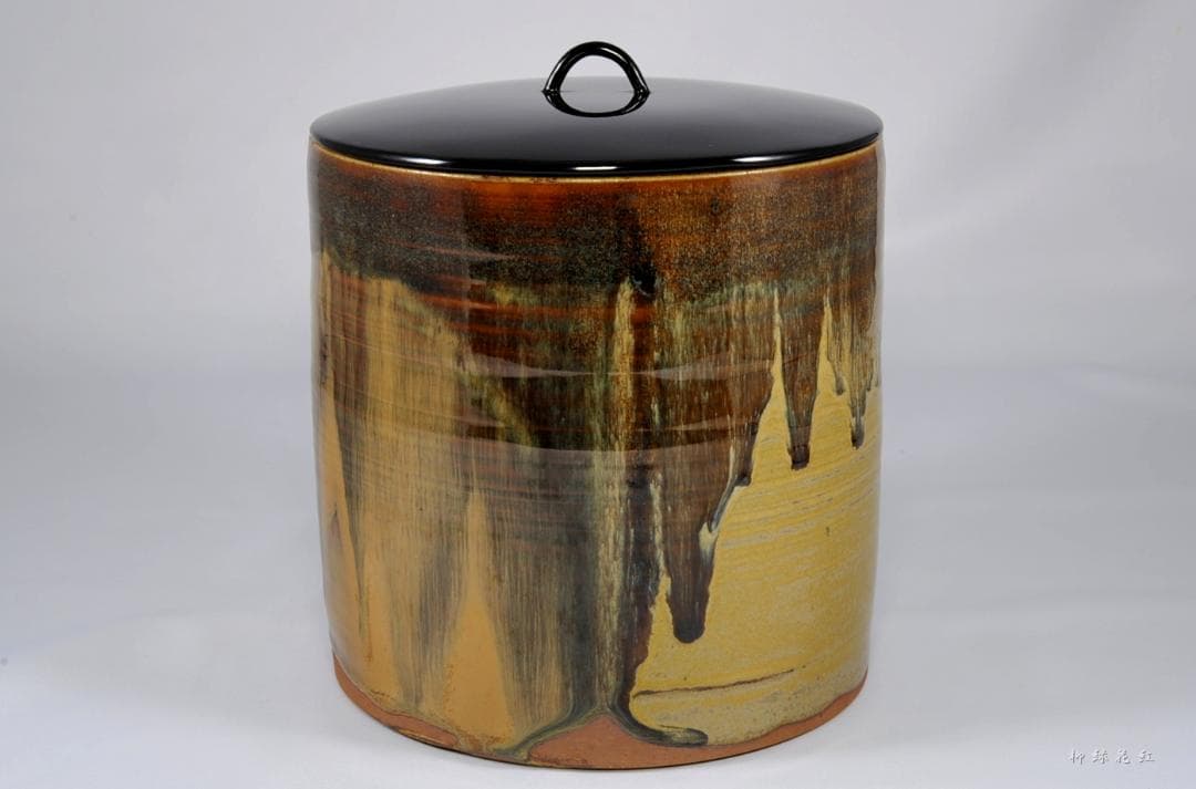 十四代 亀井味楽 高取焼 一重口 水指 共箱 茶道具