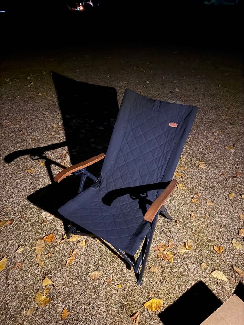 Hilander リクライニングアウトドアチェア ブラック　ポータブル