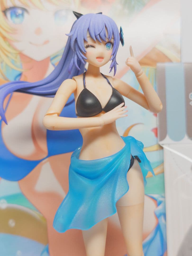 コトブキヤ 創彩少女庭園 佐伯リツカ 水着 塗装完成品（パープル）＋パーカー