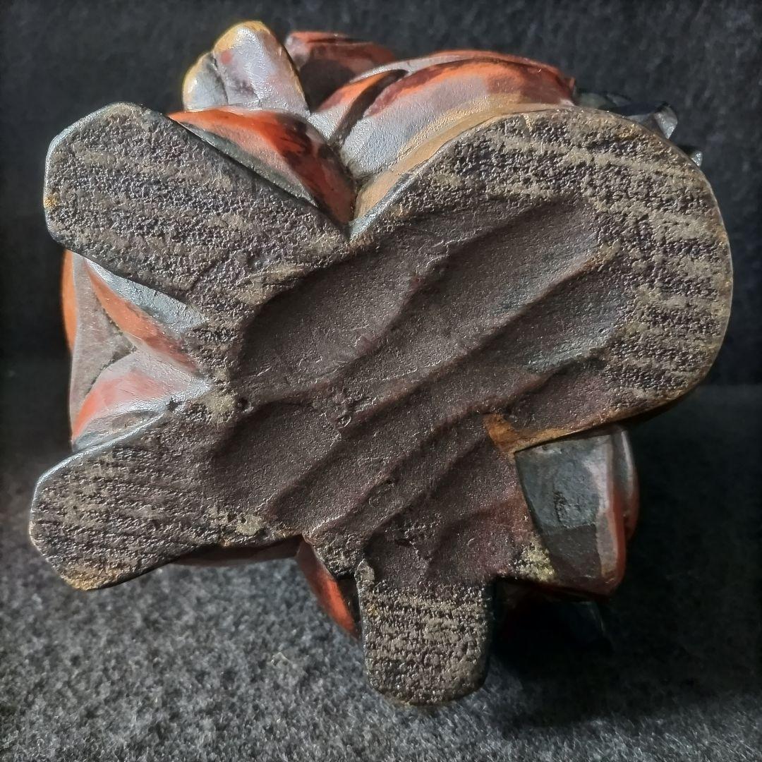 三面大黒天 木製 時代物 骨董品