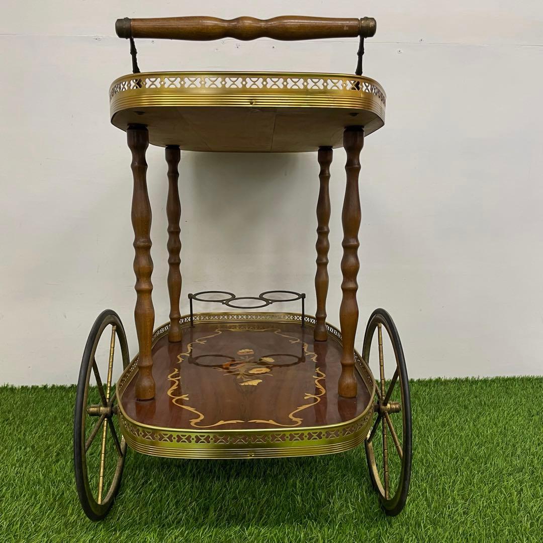 ワゴン キッチンワゴン イタリア製 アンティーク　象嵌