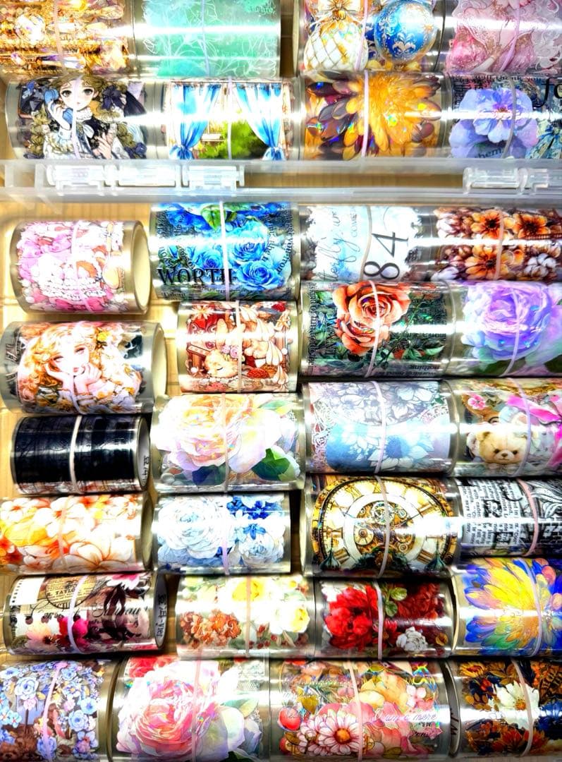 最終!!海外マステ☆48巻他まとめ売り コラージュ素材、人物ステッカー等♡おまけ