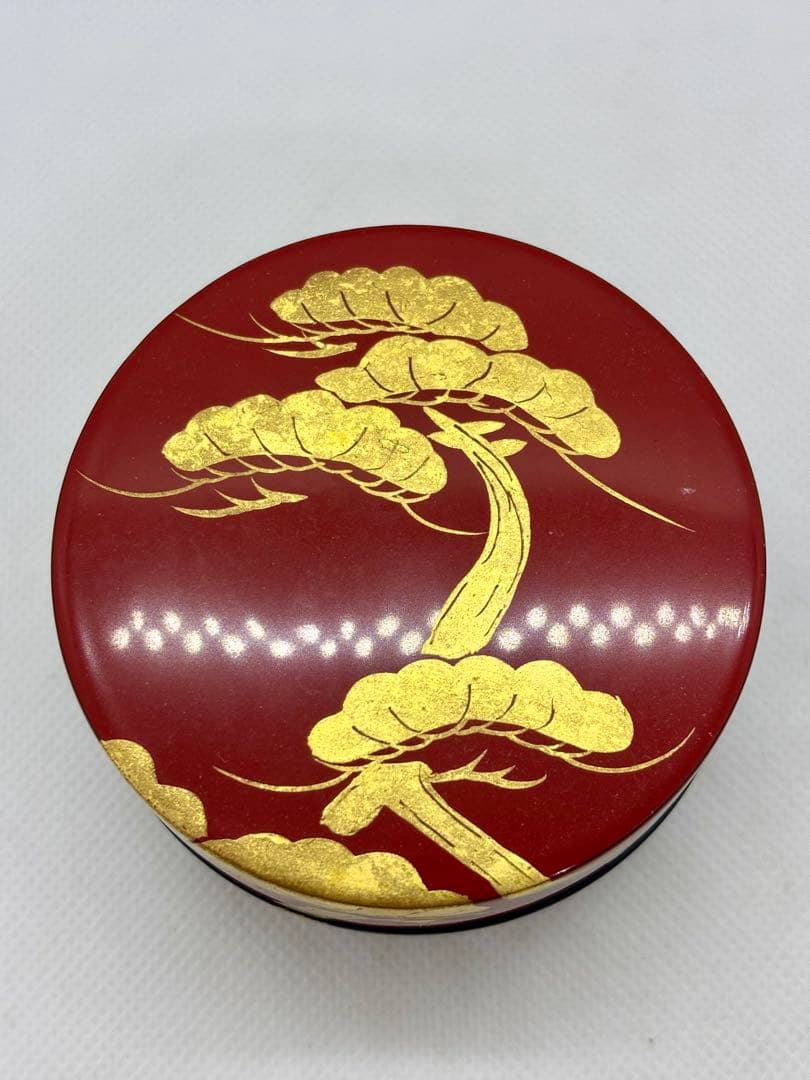 #朱漆蒔絵・糸目千筋瓢箪形・堆朱 牡丹 茶道具　棗3点セット　P-21