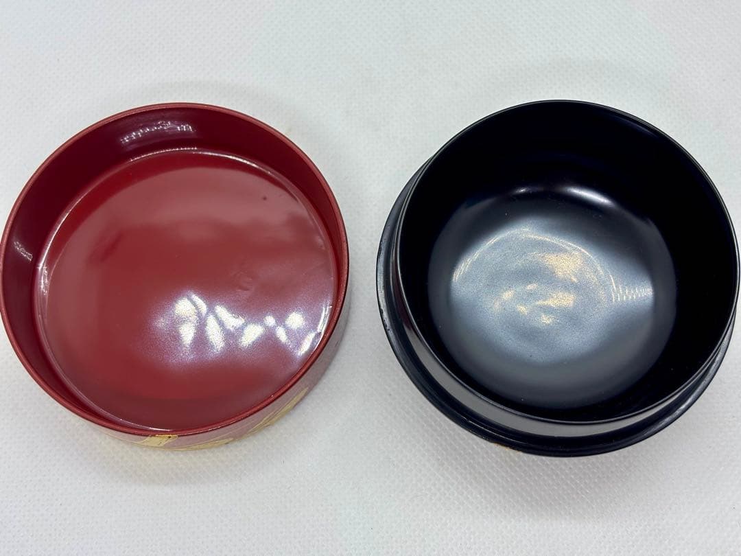 #朱漆蒔絵・糸目千筋瓢箪形・堆朱 牡丹 茶道具　棗3点セット　P-21