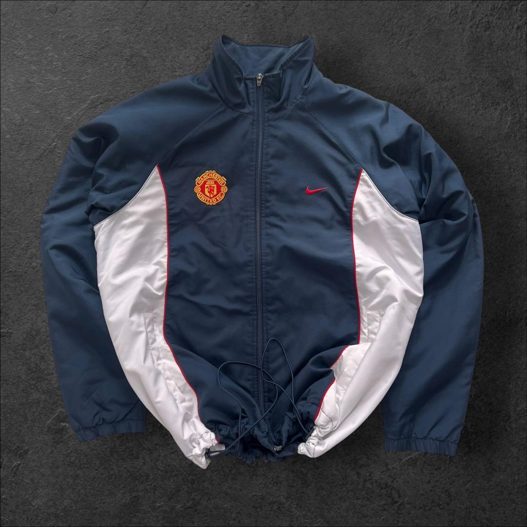 00s nike 短丈　マンチェスターU ナイロンジャケット　ドローコード　M