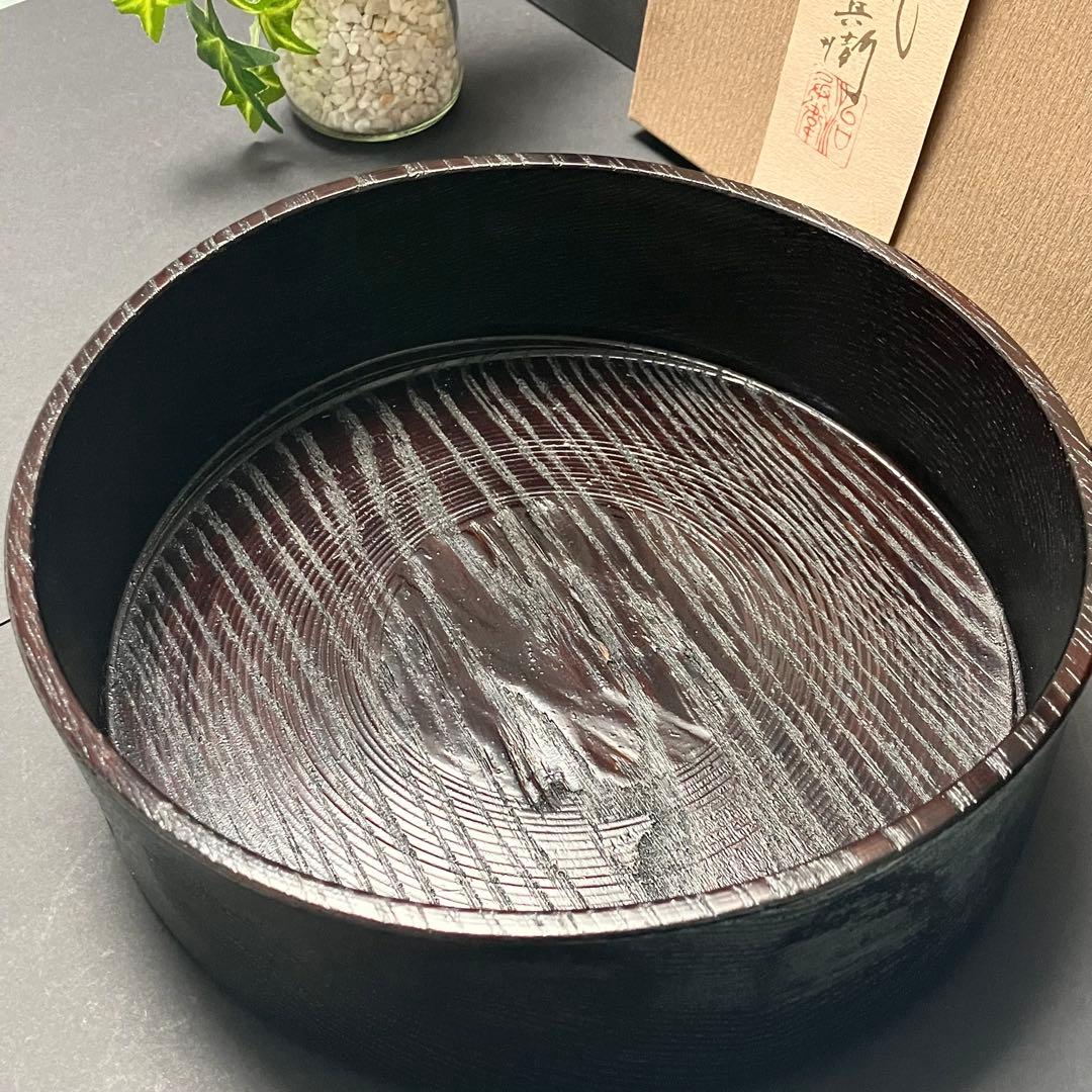 村瀬治兵衛　菓子器　沢栗　日本産本漆