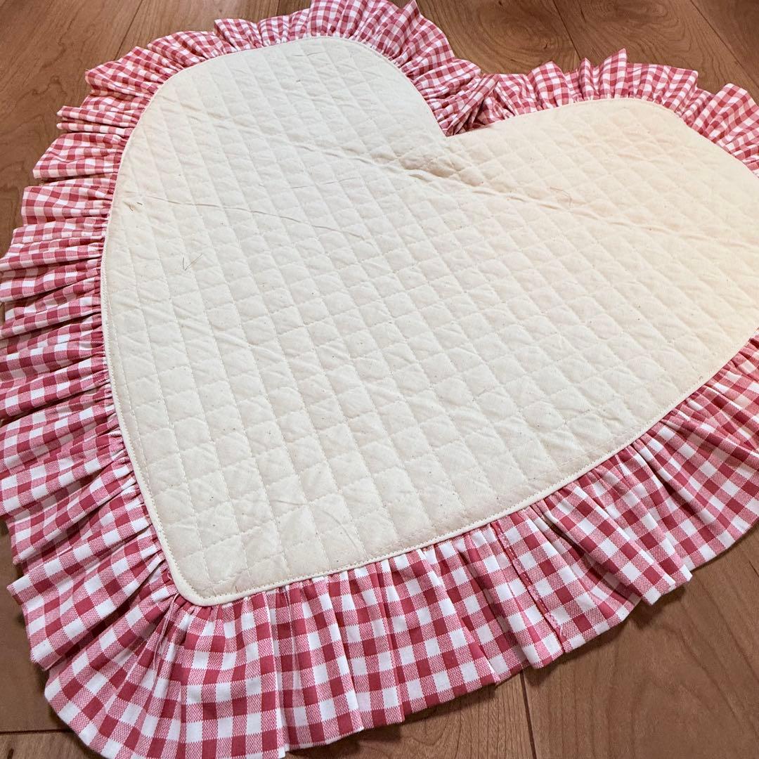 カフェマット　ハート　いちごチョコ　ハンドメイド