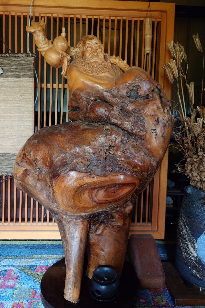 達磨大師　木彫り　杰作