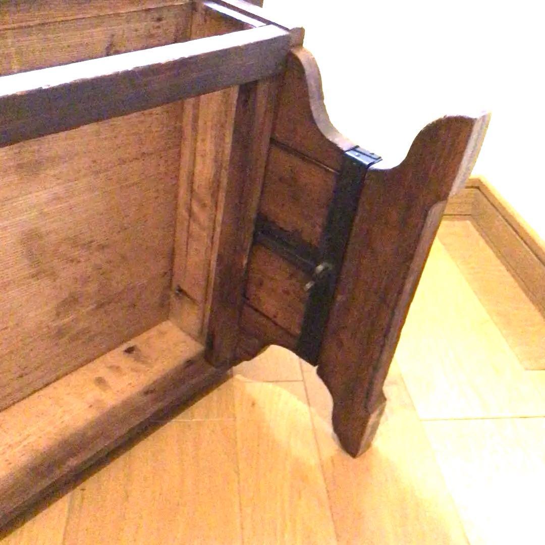 骨董　文机 引出し付き　 木製　古家具　アンティーク　ローテーブル