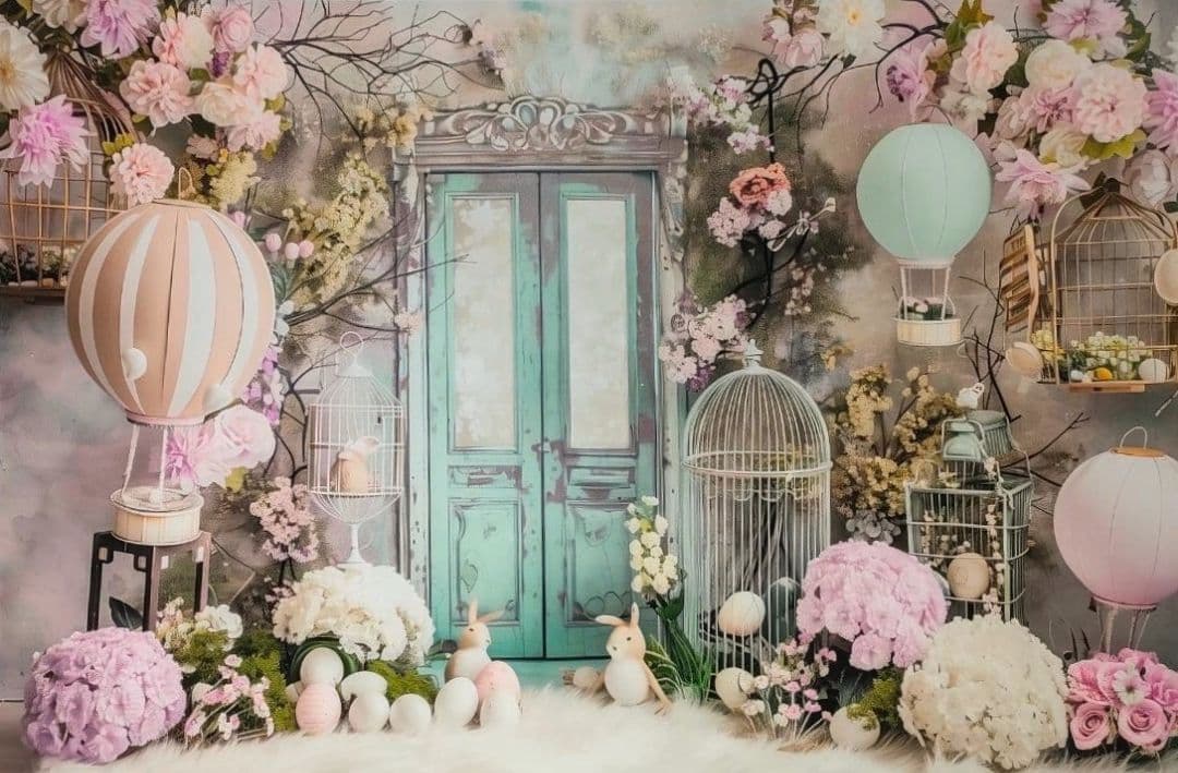 背景布【イースターCA】サンプル80×120cm　4月　ペット撮影用フォトブース