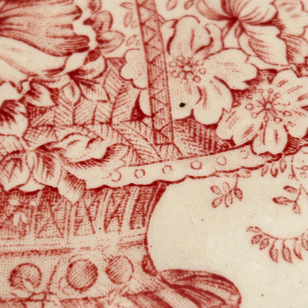 フランスアンティーク　トリベッド　足付き　鍋敷き　木製＆陶磁器