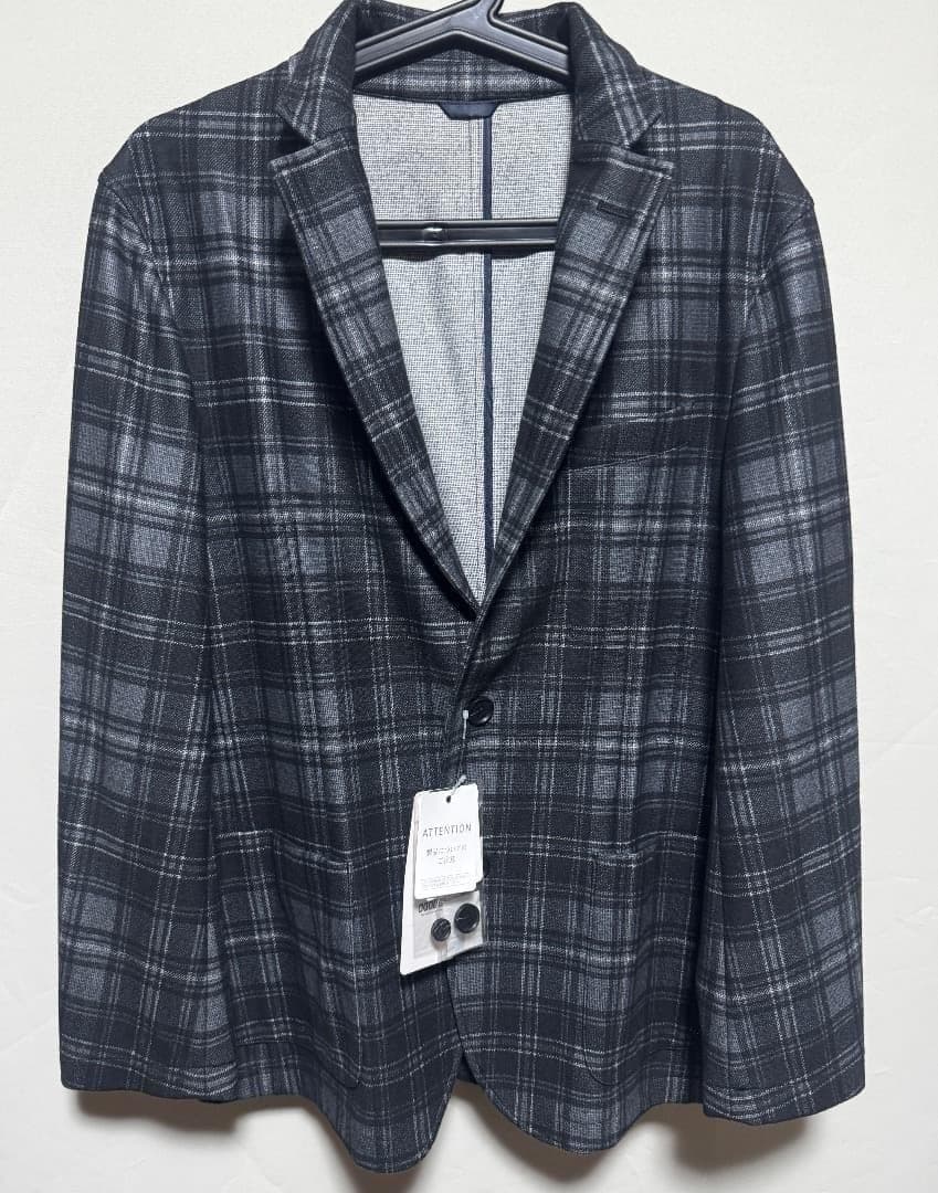 アダバット ハイブリッドダウン タータンチェック柄 テーラードジャケット 48