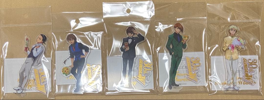 え*れ様 新機動戦記ガンダムW 30周年 箔入りアクリルスタンド 5種セット　未