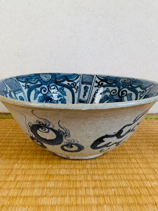 中国明時代晩期特大染付お茶碗