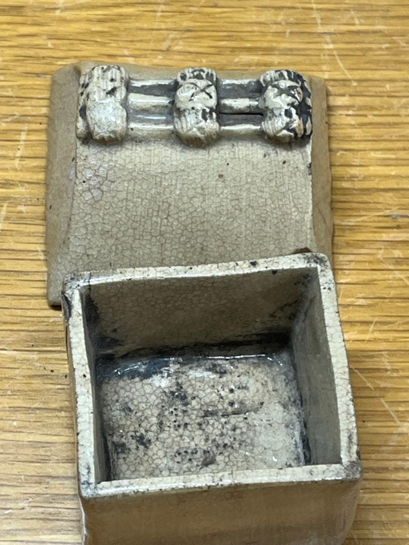 時代物　骨董品　古志野香合　 茶道具