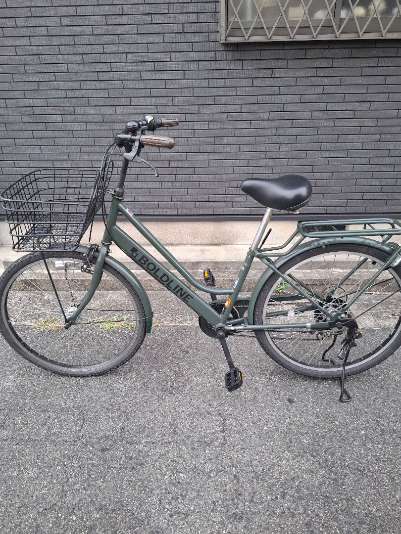 BOLDLINE シティサイクル ダークグリーン　26インチ　オートライト
