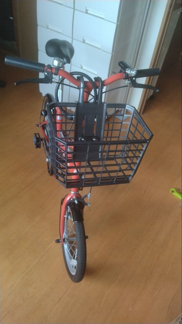 引取限定 CAPTAIN STAG 16インチ折りたたみ自転車 カゴ付き