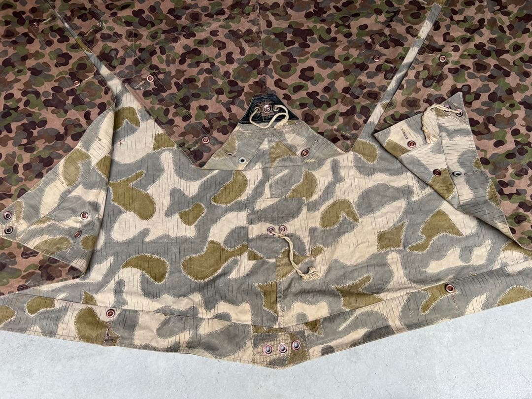 実物 4枚フルセット オーストリア軍幕 タープ テント ツェルトバーン ポンチョ