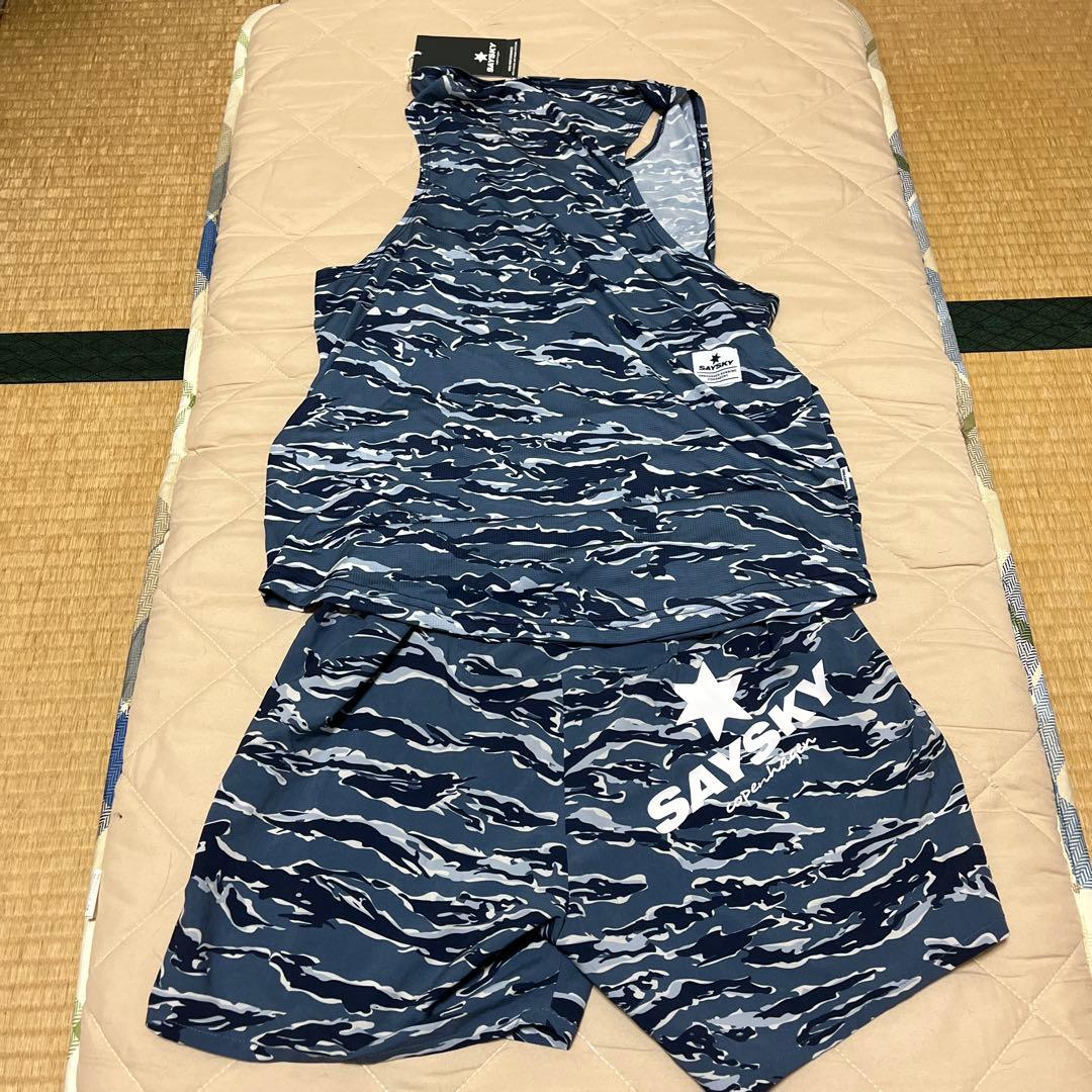 SAYSKY ネイビー迷彩 タンクトップ&ショートパンツ S