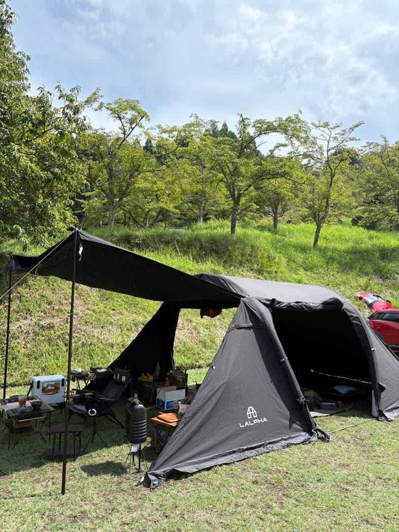 美品　LALPHA エアーテント ジオエア TC BK