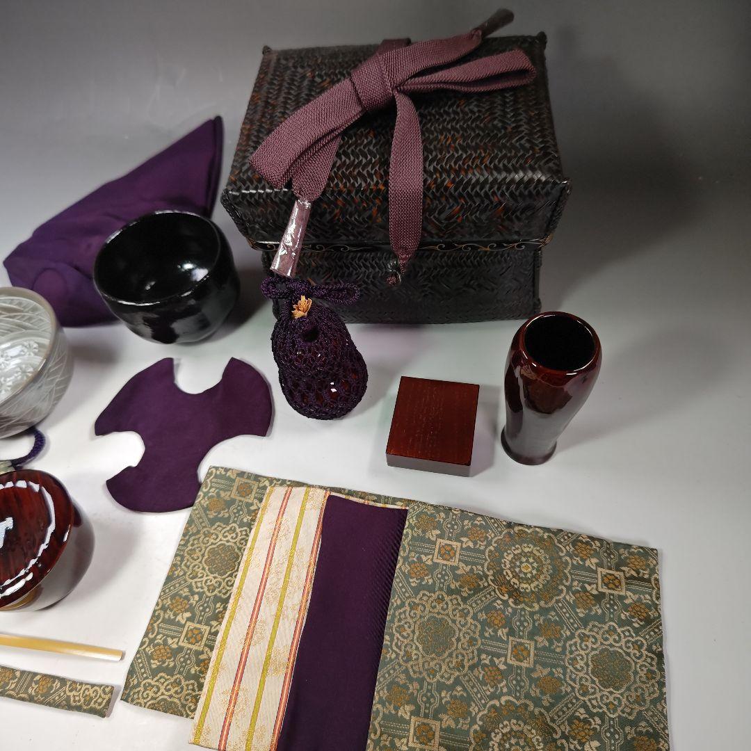 イ385 茶籠『茶籠野点セット一式　御所籠　茶篭』茶道具