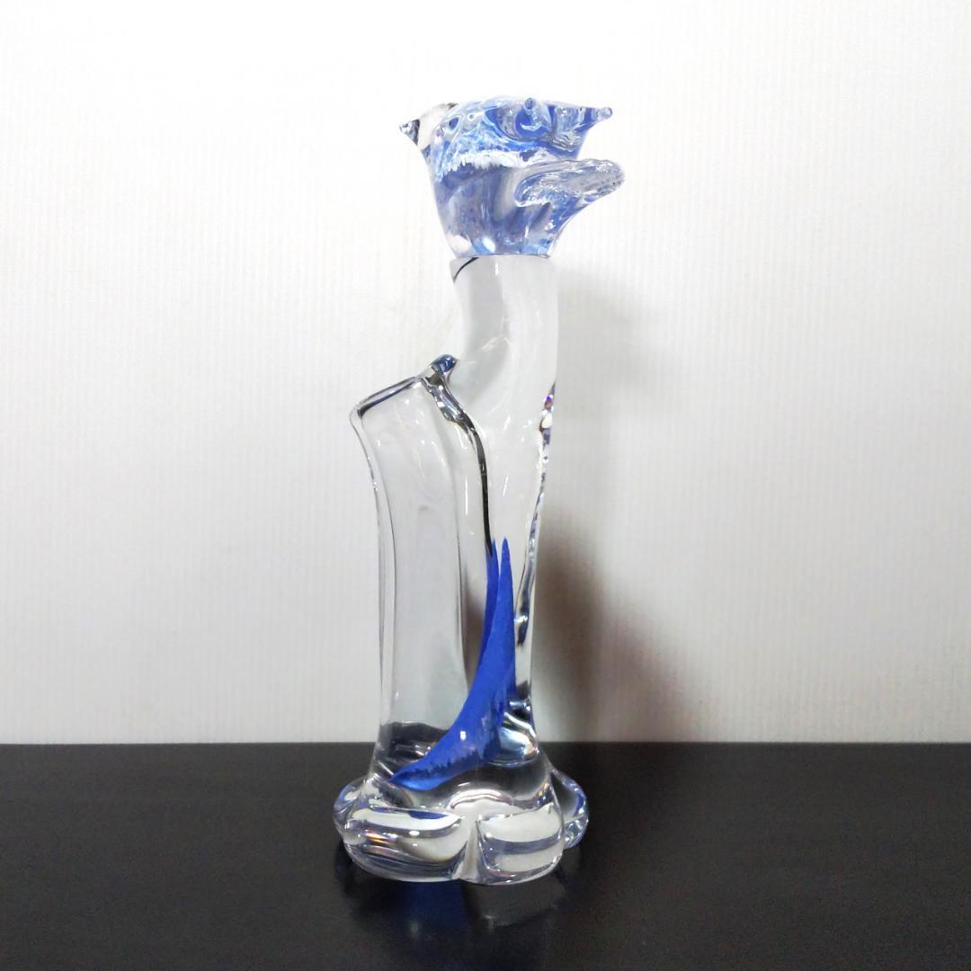Marcolin Art Crystal マルコリン クリスタル 花瓶 青C30