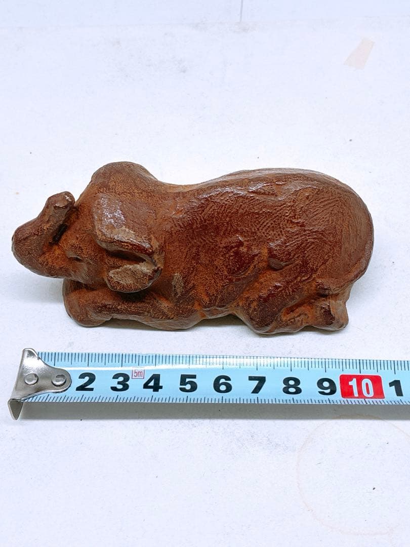 長江録弥作 仔象像 ブロンズ製? 彫像 彫刻家 アート オブジェ 約1.0kg