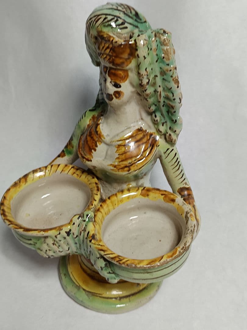 イタリアのヴィンテージ陶器キャンドルホルダー