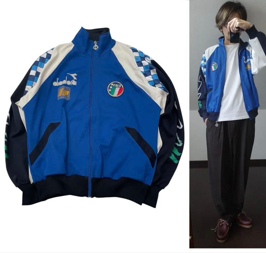 ヴィンテージDiadoraイタリア代表トラックジャケットサッカージャージ80s