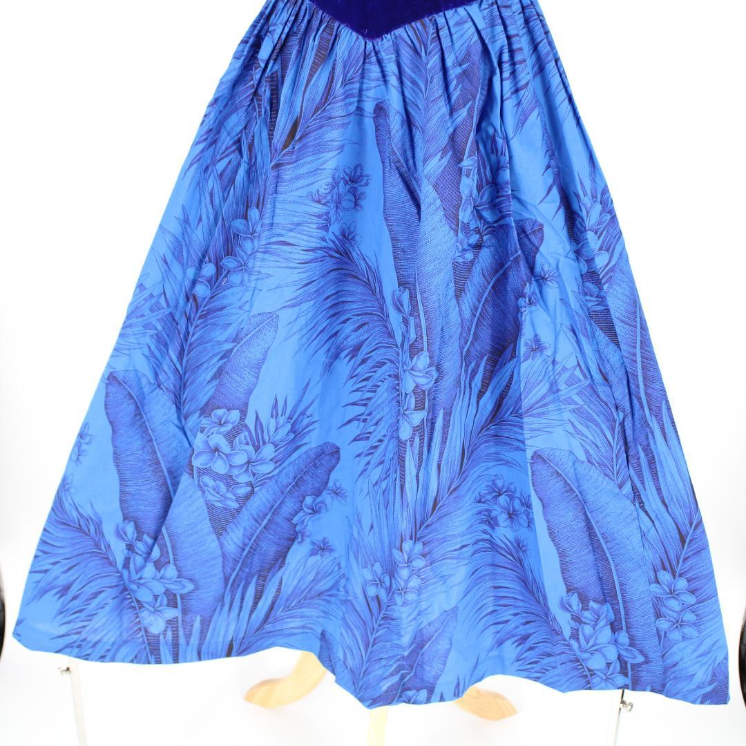 【フラダンス用衣装 ハワイ製 ベロアドレス】CC FASHIONS ブルー