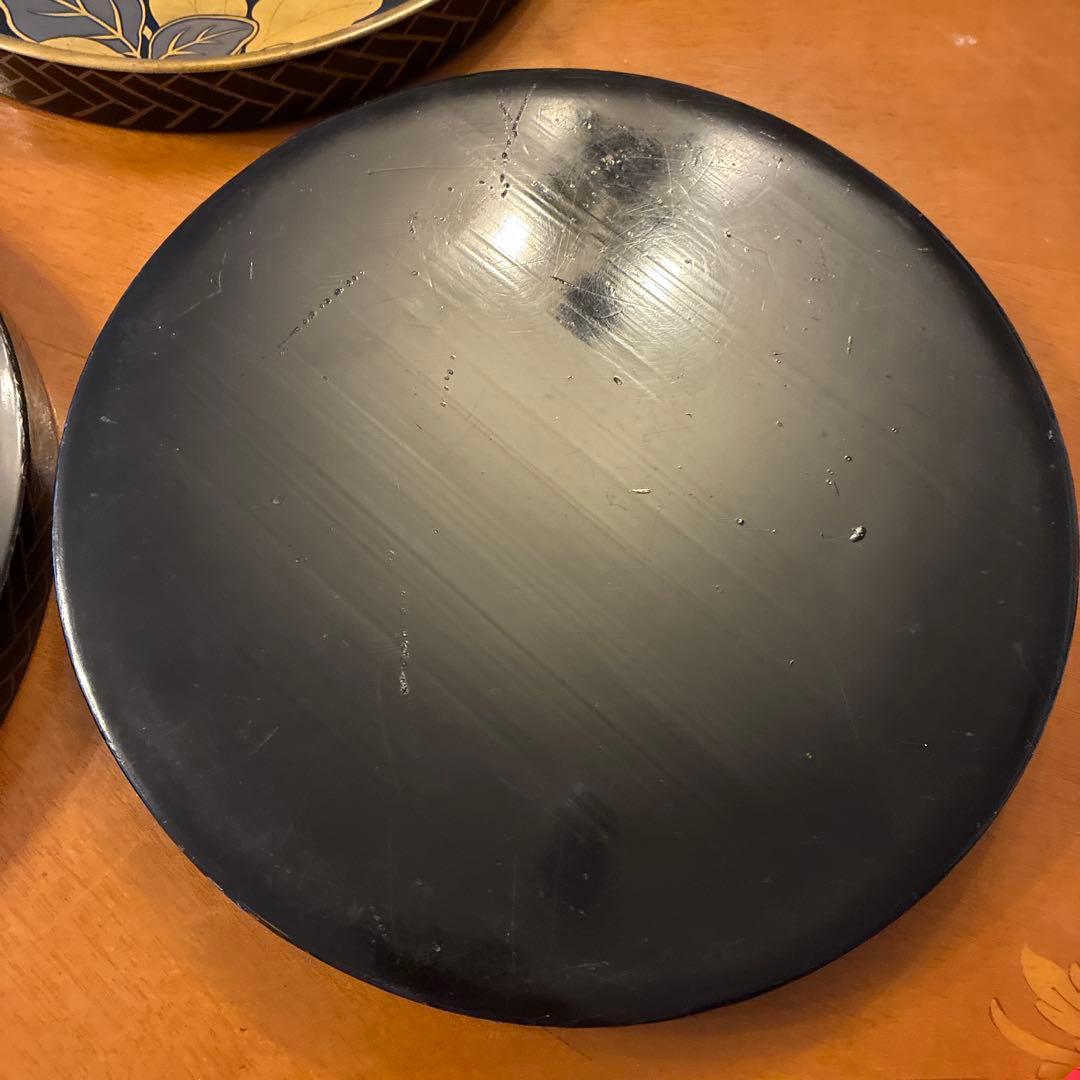 最終価格　漆器　丸盆　3枚　江戸期