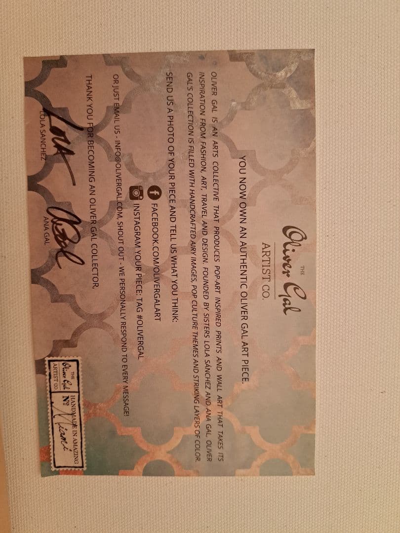 ゴールドヒールキャンバスアート51X51Oliver Galオリバーガル