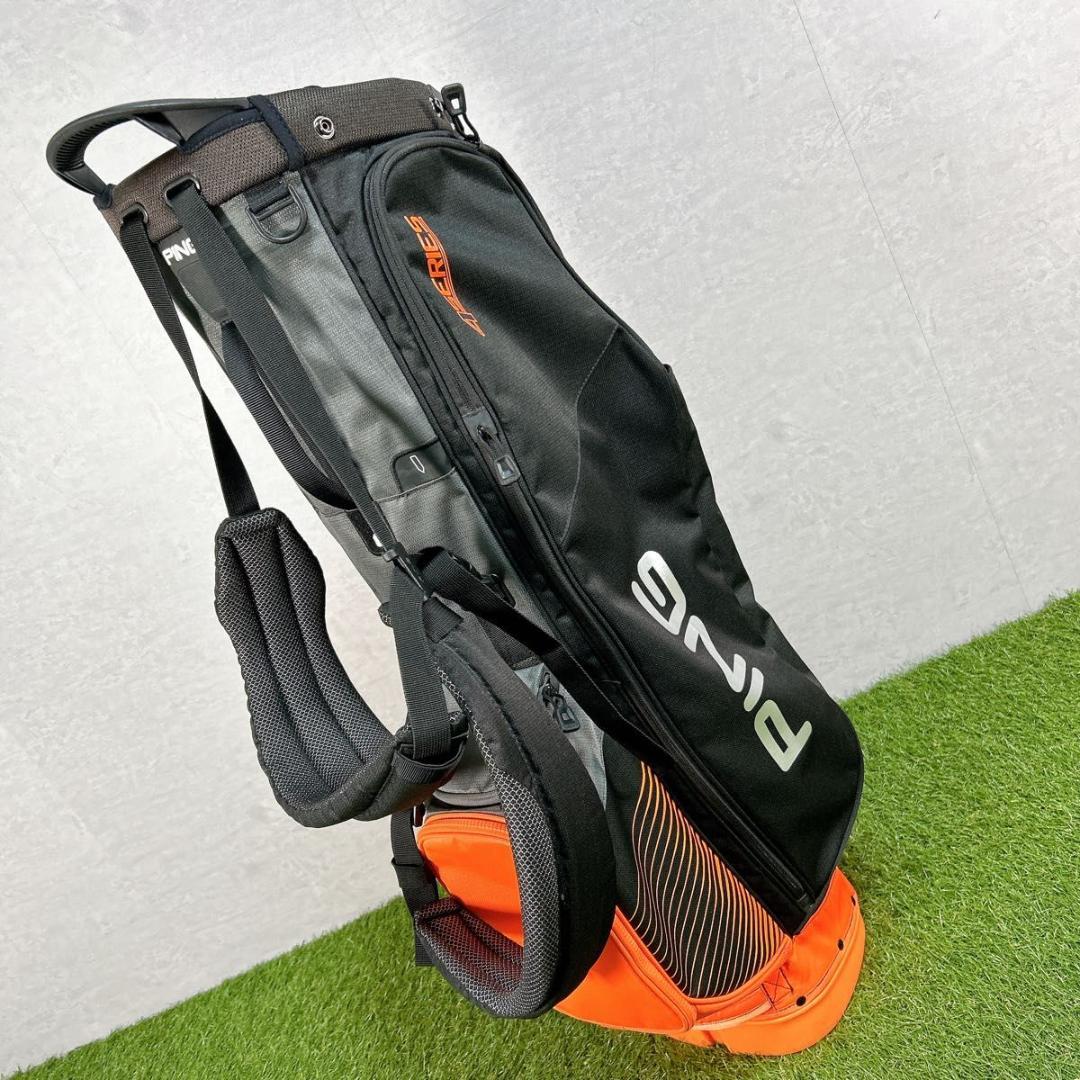 PING 4SERIES ピン キャディバッグ スタンド式 ブラック オレンジ
