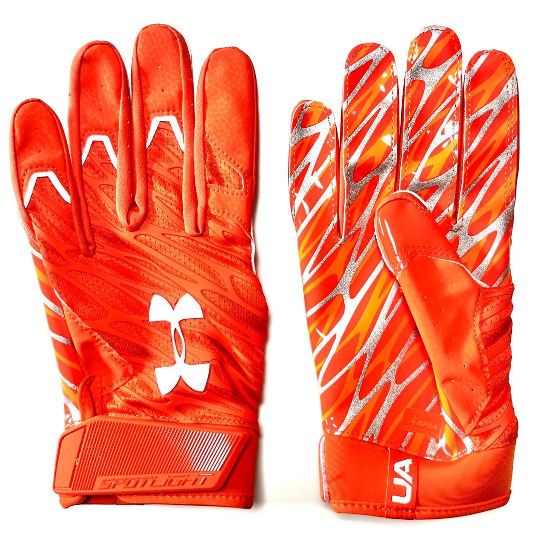 アメフト アンダーアーマー  グローブ SPOTLIGHT オレンジ【新品】