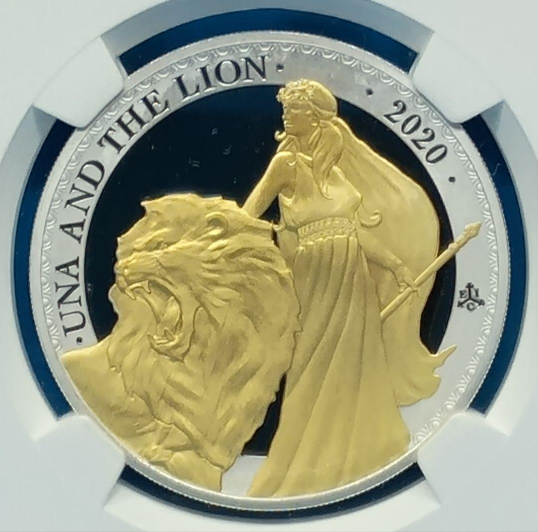 2020 セントヘレナ ウナとライオン 1oz £1 銀貨 NGC PF70UC