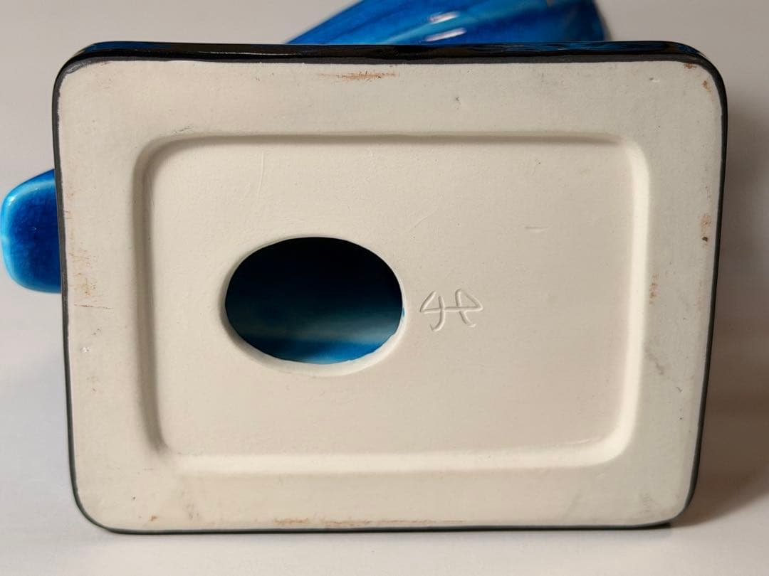 #美濃焼 幸兵衛窯 エジプト神 九栄神 ホルス 隼 青釉金彩　S-1