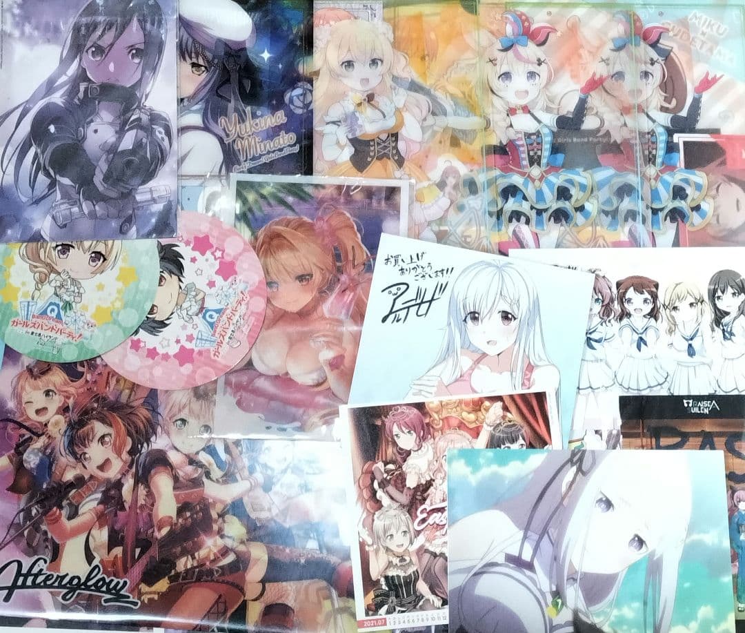 大量 まとめ売り 美少女 紙類 ポストカード ぬいぐるみ アクリルスタンド