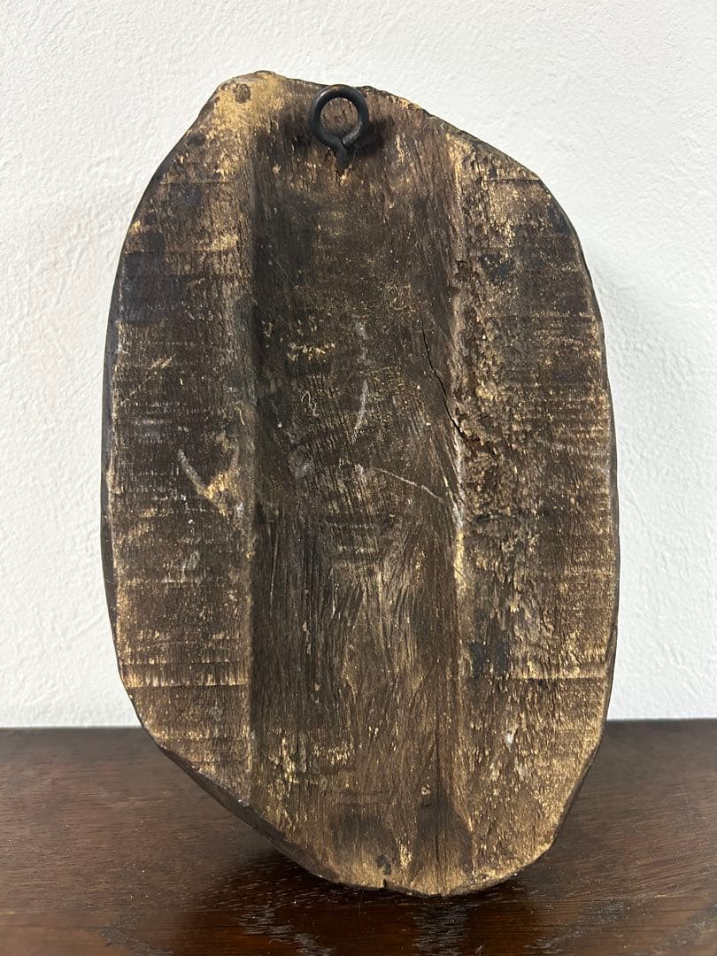 釜神　アンティーク　民俗　木製　仮面　竈神