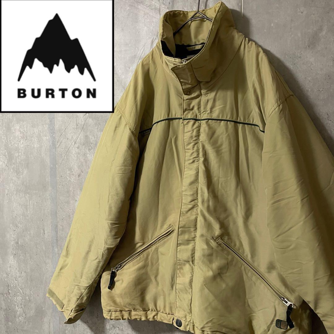 Burtonバートンスキーウェアスノーボードジャケットブルゾンベージュ刺繍ロゴ